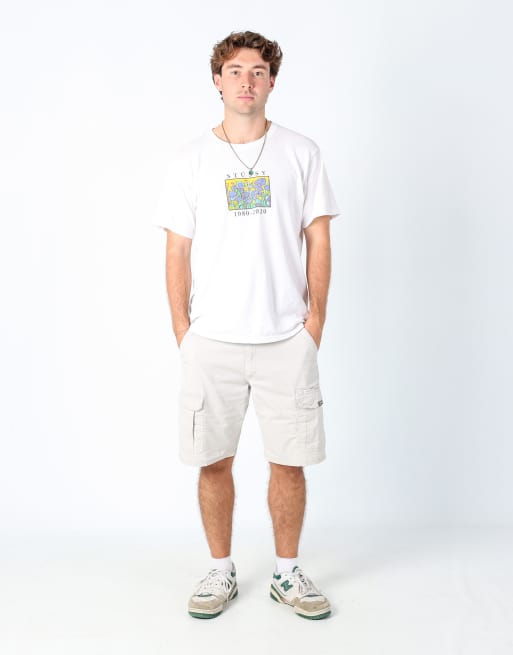 Vintage Wrangler 34x21 canvas cargo shorts in white, 2 of 4