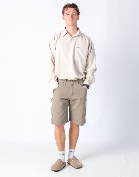 Vintage Wrangler 34x21 Canvas Carpenter Baggy Shorts Bronze - view 1