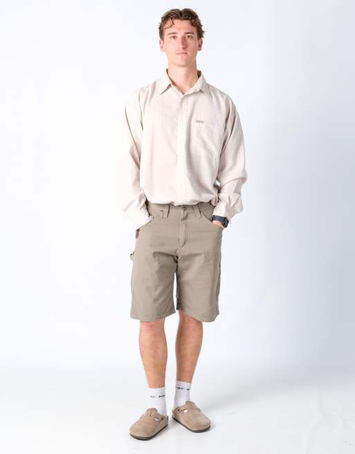 Vintage Wrangler 34x21 Canvas Carpenter Baggy Shorts Bronze
