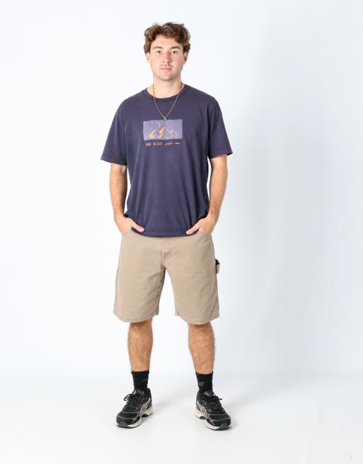 Vintage Wrangler 34x21 canvas carpenter baggy shorts bronze