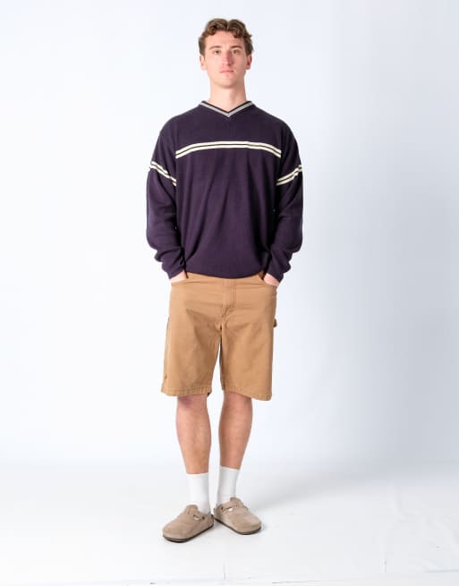 Vintage Wrangler 34x21 Canvas Carpenter Baggy Shorts Tan