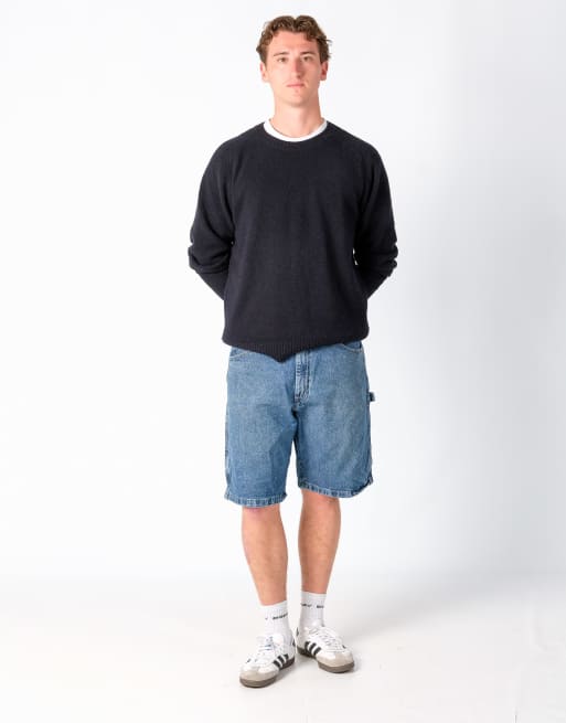Vintage Wrangler 34x21 Denim Carpenter Baggy Jorts Shorts Blue
