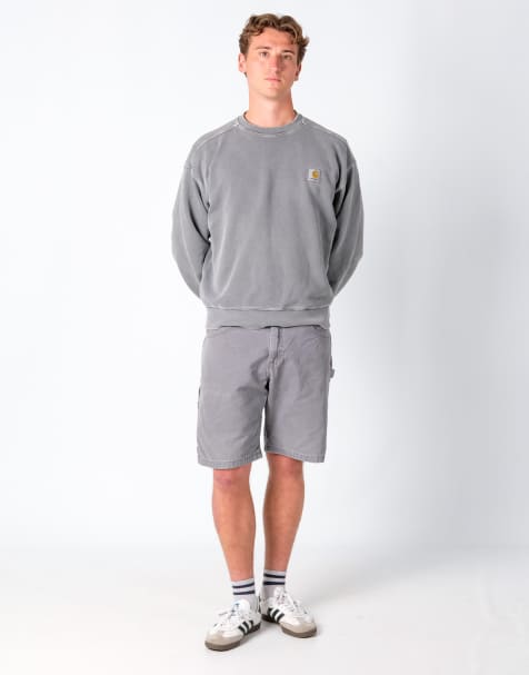 Vintage Wrangler 34x21 Denim Carpenter Baggy Jorts Shorts Grey - view 1