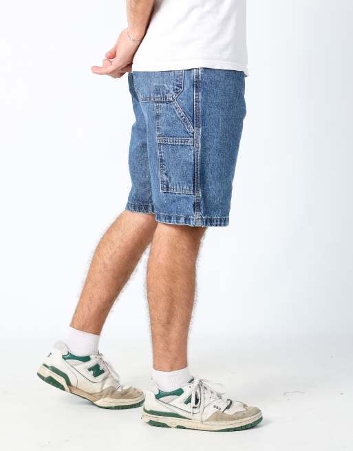 Vintage Wrangler 34x21 denim carpenter baggy jorts shorts in blue, 2 of 4
