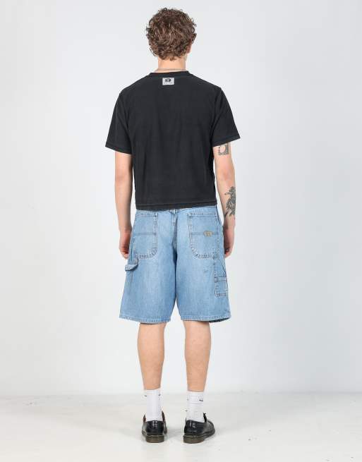 Vintage Wrangler 34x21 denim carpenter baggy jorts shorts in blue, 3 of 4