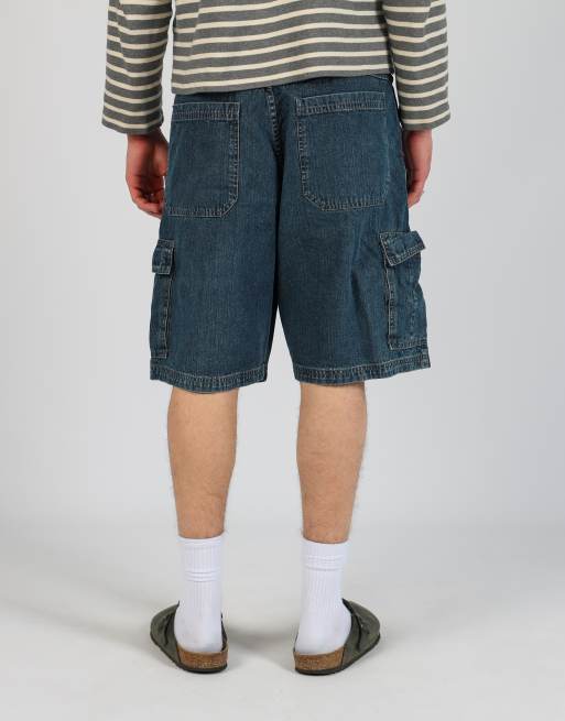 Vintage Wrangler 34x21 denim carpenter baggy jorts shorts in blue, 2 of 4