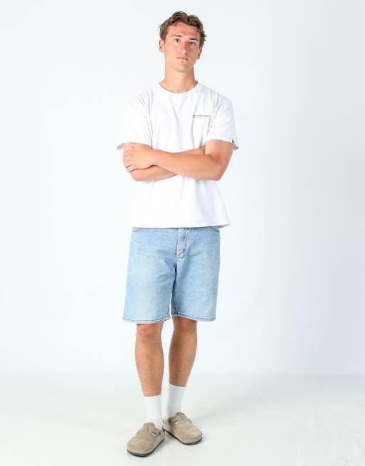 Vintage Wrangler 34x21 denim jorts shorts in light blue