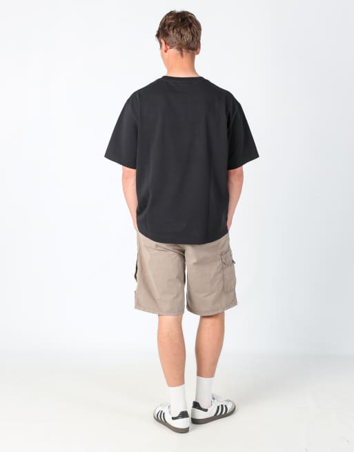 Vintage Wrangler 34x22 canvas cargo shorts in khaki green, 3 of 4