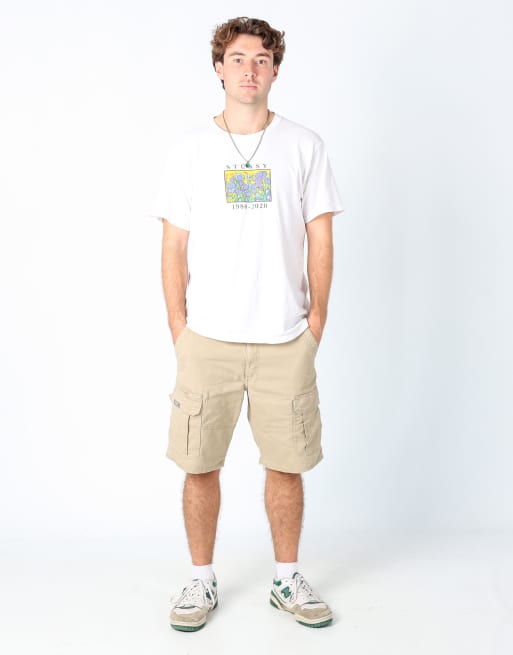 Vintage Wrangler 34x22 canvas cargo shorts in tan