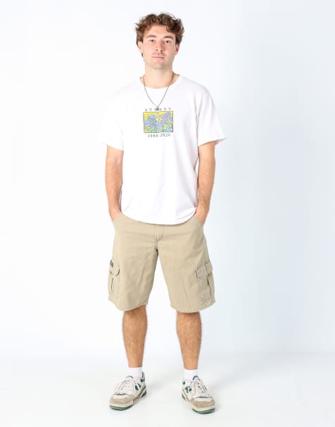 Vintage Wrangler 34x22 canvas cargo shorts in tan - view 1