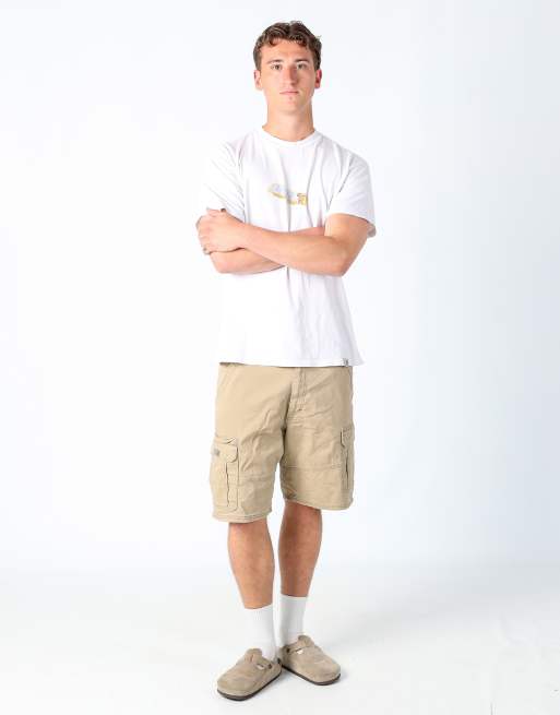 Vintage Wrangler 34x22 canvas cargo shorts in tan