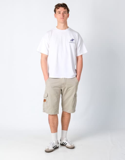 Vintage Wrangler 34x22 Canvas Carpenter Baggy Shorts Beige