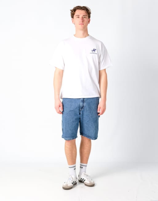 Vintage Wrangler 34x22 Denim Carpenter Baggy Jorts Shorts Blue