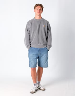 Vintage Wrangler 34x22 Denim Carpenter Baggy Jorts Shorts Blue