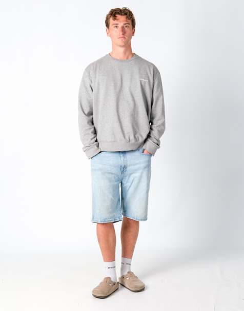 Vintage Wrangler 34x22 Denim Hip Hop Baggy Jorts Shorts Light Blue - view 1