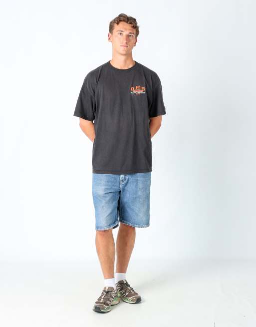Vintage Wrangler 34x22 denim jorts shorts in blue