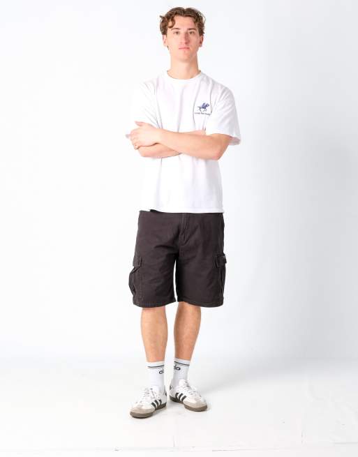 Vintage Wrangler 34x23 Canvas Carpenter Baggy Shorts Black