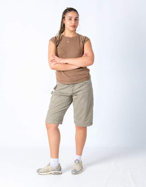 Vintage Wrangler 34x24 Canvas Carpenter Baggy Shorts Bronze - view 1