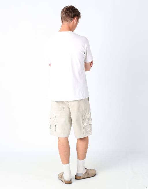 Vintage Wrangler 34x25 canvas cargo shorts in beige, 3 of 4