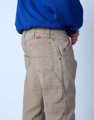 Vintage Wrangler 34x30 Canvas Carpenter Baggy Jeans Beige