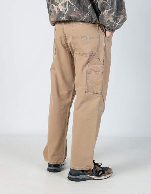 Vintage Wrangler 34x30 canvas carpenter jeans in tan