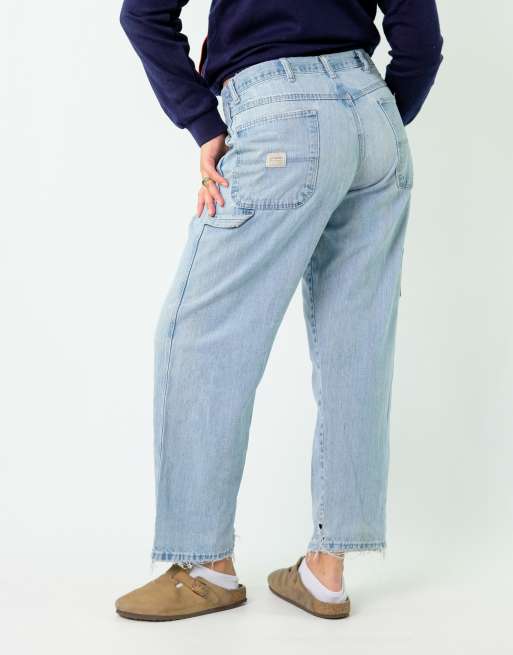 Vintage Wrangler 34x30 Denim Carpenter Jeans Light Blue