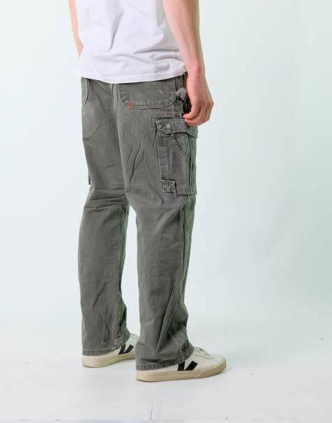 Vintage Wrangler 34x32 Canvas Carpenter Baggy Jeans Khaki Green - view 1