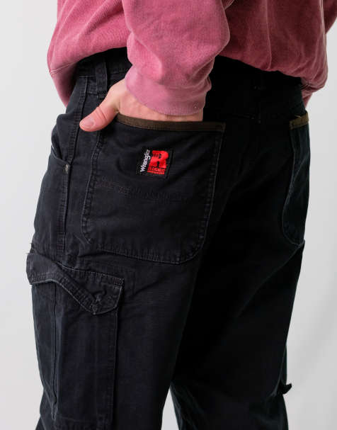 Vintage Wrangler 34x32 Denim Carpenter Baggy Jeans Black - view 1