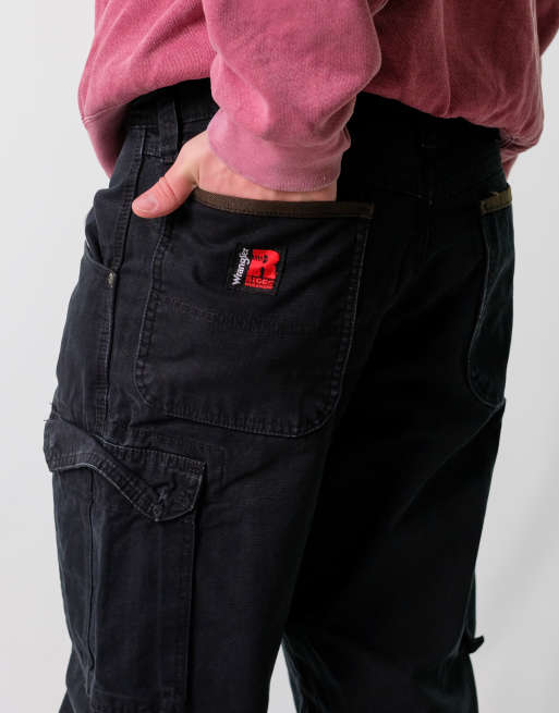 Vintage Wrangler 34x32 Denim Carpenter Baggy Jeans Black