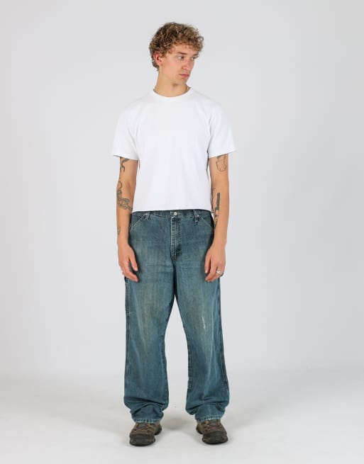 Vintage Wrangler 34x32 denim carpenter jeans in blue, 2 of 4