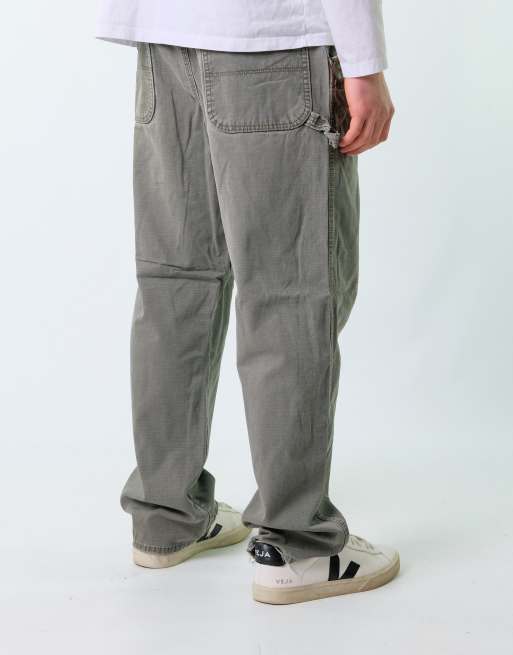 Vintage Wrangler 34x34 Canvas Carpenter Baggy Jeans Khaki Green
