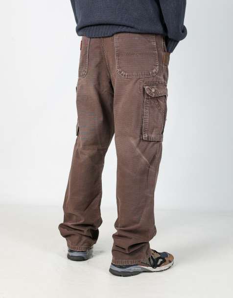 Vintage Wrangler 34x34 canvas carpenter jeans in brown - view 1