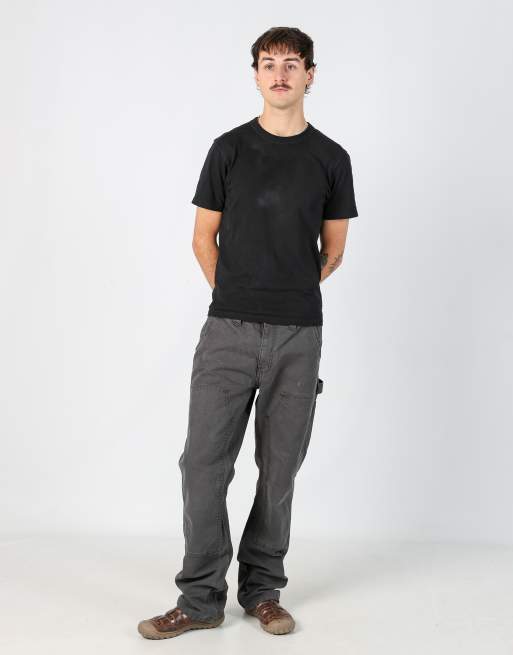 Vintage Wrangler 34x34 canvas carpenter jeans in charcoal grey