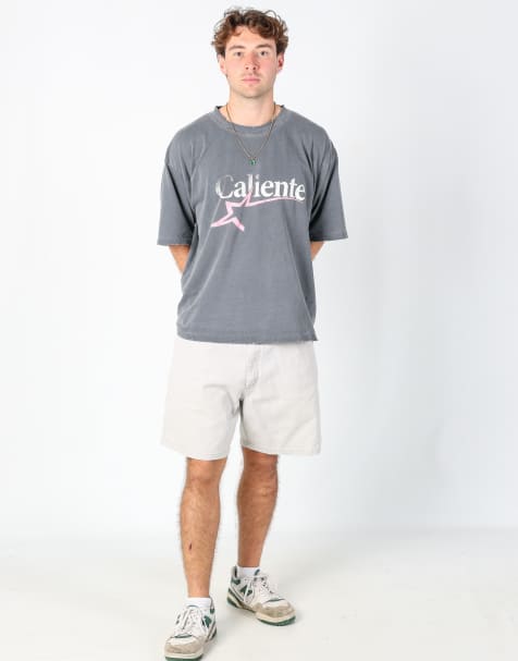 Vintage Wrangler 36x17 canvas carpenter baggy shorts in beige - view 1