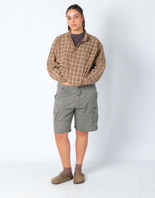 Vintage Wrangler 36x20 Canvas Cargo Shorts Grey