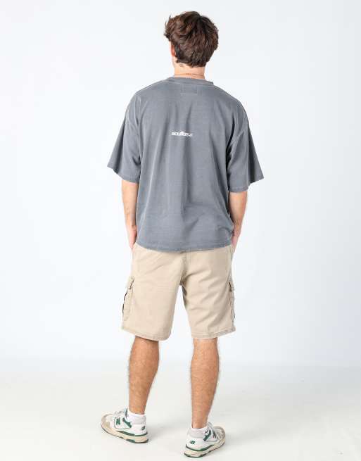 Vintage Wrangler 36x20 canvas cargo shorts in tan, 3 of 4