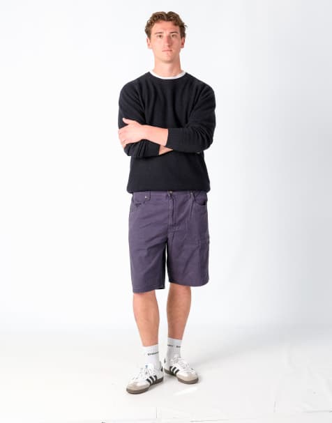Vintage Wrangler 36x20 Canvas Cargo Shorts Navy Blue - view 1