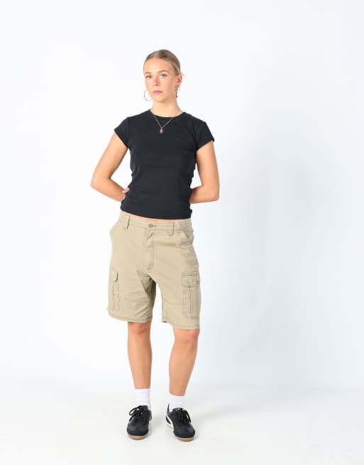 Vintage Wrangler 36x20 canvas cargo shorts tan, 2 of 4