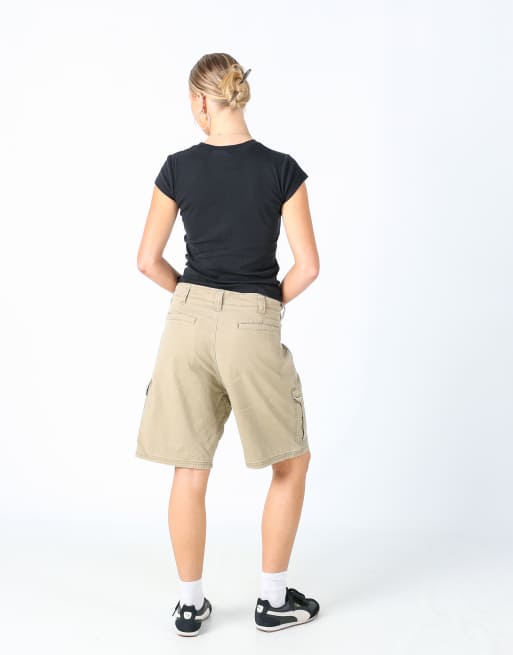 Vintage Wrangler 36x20 canvas cargo shorts tan, 3 of 4