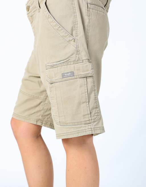 Vintage Wrangler 36x20 canvas cargo shorts tan, 4 of 4