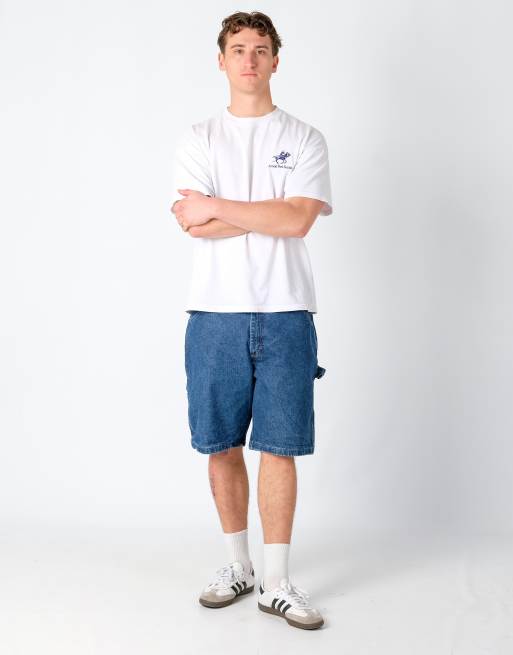Vintage Wrangler 36x20 Denim Carpenter Baggy Jorts Shorts Blue