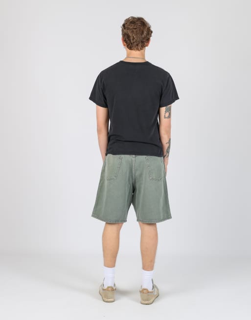 Vintage Wrangler 36x20 denim jorts shorts in dark green, 3 of 4