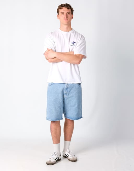 Vintage Wrangler 36x20 Denim Jorts Shorts Light Blue