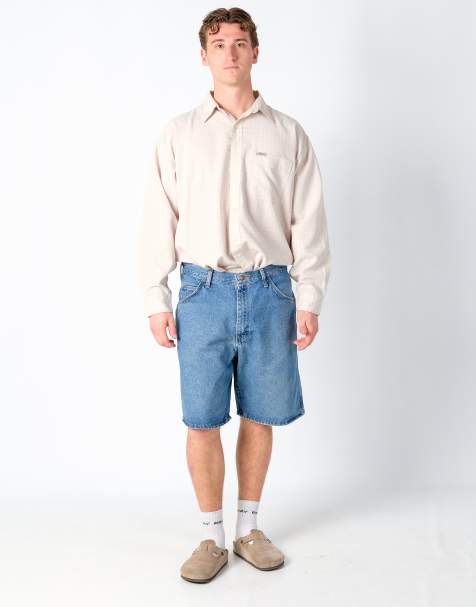 Vintage Wrangler 36x20 Denim Jorts Shorts Light Blue - view 1