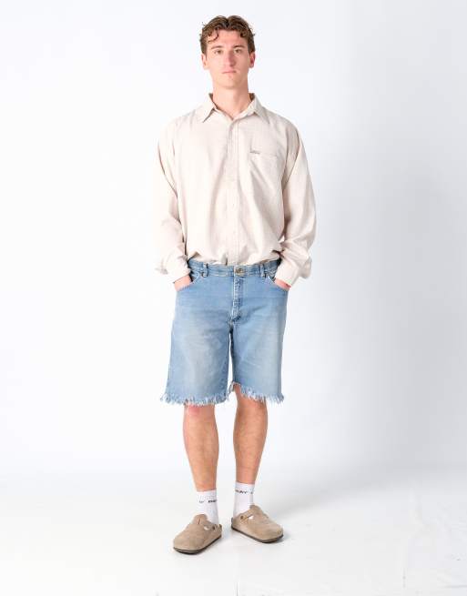 Vintage Wrangler 36x20 Denim Jorts Shorts Light Blue
