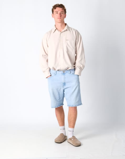 Vintage Wrangler 36x20 Denim Jorts Shorts Light Blue - view 1