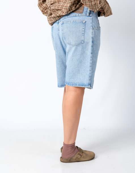 Vintage Wrangler 36x20 Denim Jorts Shorts Light Blue - view 1