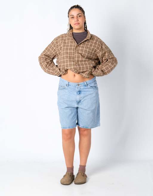 Vintage Wrangler 36x20 Denim Jorts Shorts Light Blue