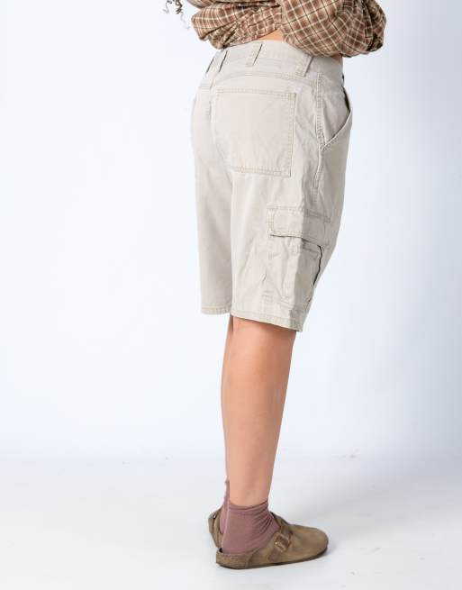 Vintage Wrangler 36x21 Canvas Cargo Shorts Beige