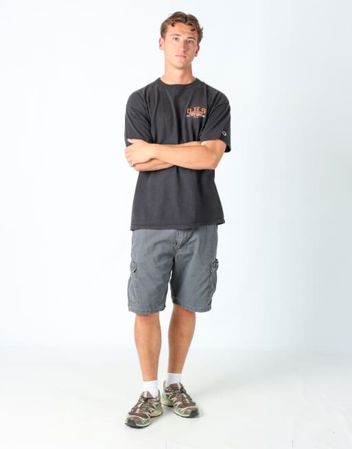 Vintage Wrangler 36x21 canvas cargo shorts in charcoal grey